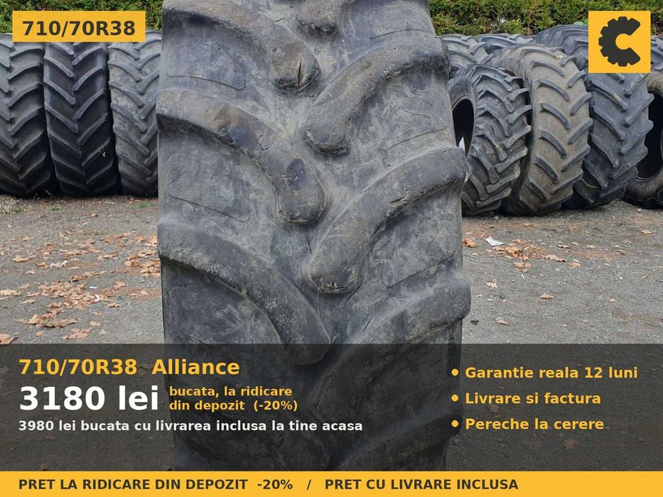Anvelope Cauciucuri 710/70R38 710/70 R38 710 70 R38 710/70-38 7107038 Alliance Tractor Punte Spate Tractiune SH Second Hand GARANTIE Factura Stoc Real