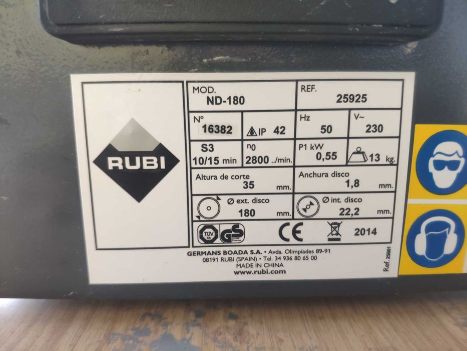 Машина за рязане на естествен камък,керамика Rubi ND-180-Smart