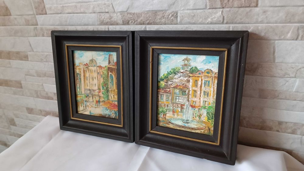 Стари картини "Пловдив" комплект два броя - 21/18см - Х.Журналов