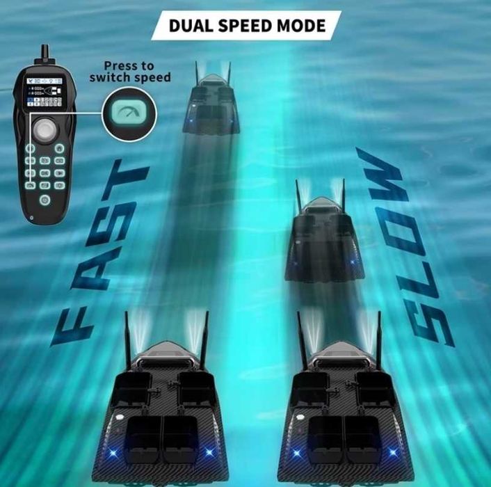 Лодка за захранка V803 PRO + Сонар  Lucky 500m 12000mAh 500m 15km/h