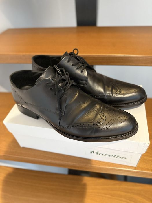 Pantofi negrii de piele, Marelbo, marimea 44, foarte frumosi