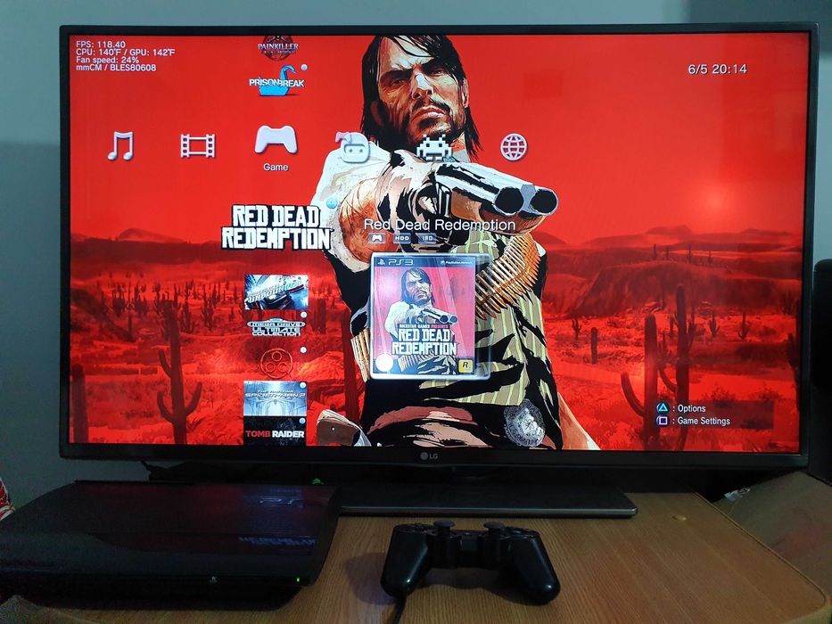 PS3 modat HEN 250 GB + 30 jocuri (GTA V, Red Dead, God of War, NFS)