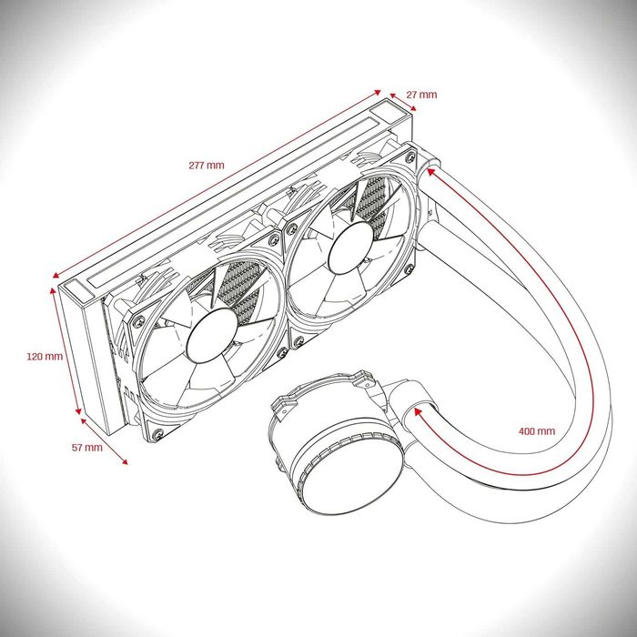 Cooler Procesor CPU Aio EMPIRE GAMING Guardian P-W240 AIO intel AMD
