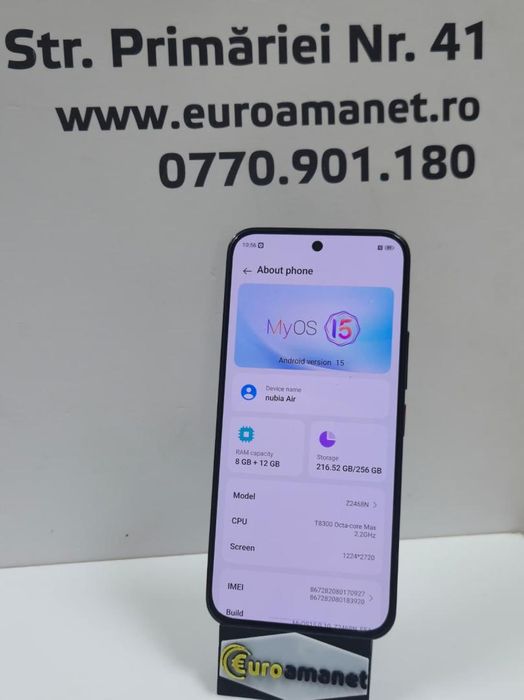 Telefon mobil ZTE nubia AIR, Dual SIM, 8GB, 256GB, 5G, Titanium -P-