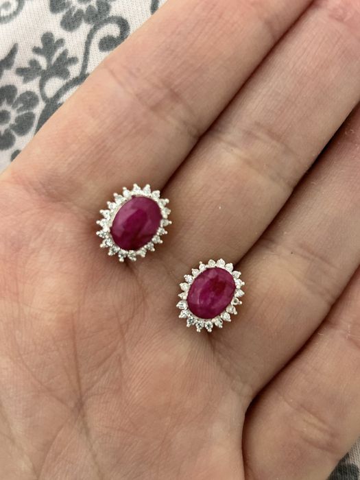 Рубиновые серьги