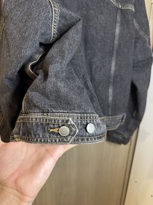 Geaca Zara, Barbati, XXL, Denim, cu blana la guler, Colectie 2026