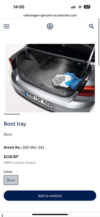 Covoras tavita portbaVW Passat B8, tavita portbagaj VW Passat b8 sedan