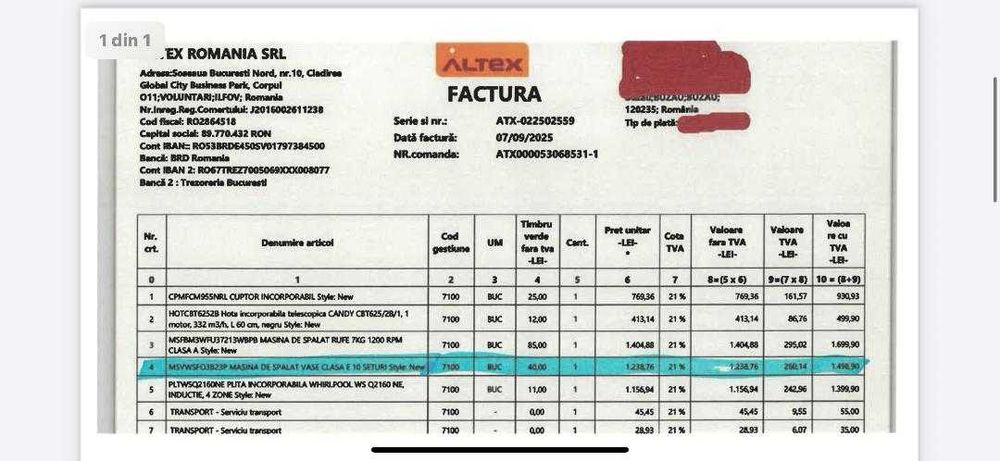 Vand masina de spalat vase WHIRPOL Sigilată