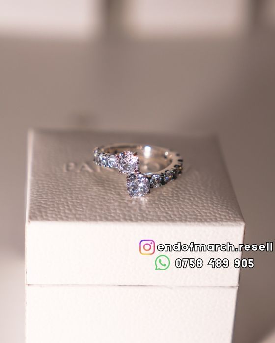 Inel Pandora Sparkling Overlapping Band