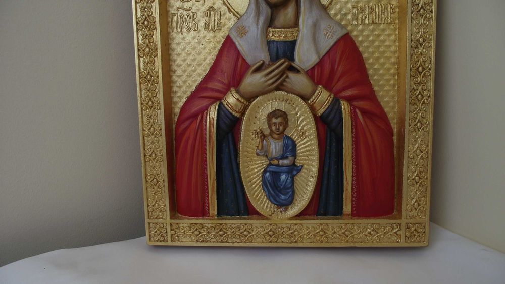 ИКОНА-ИКОНА ДЪРВОРЕЗБА на Дева Мария и Исус Христос