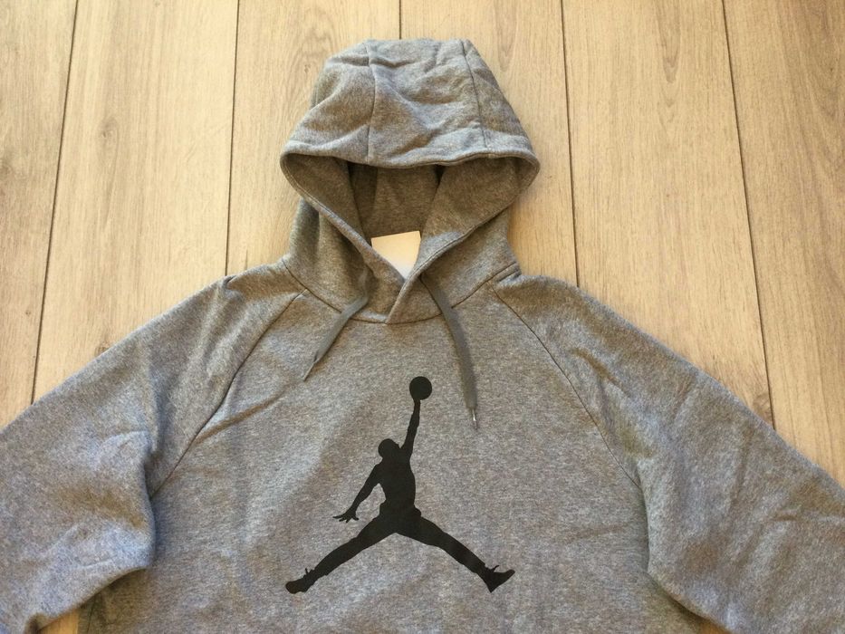 НОВ 100 % оригинален сив памучен суичър суитчър NIKE AIR JORDAN размер L от САЩ