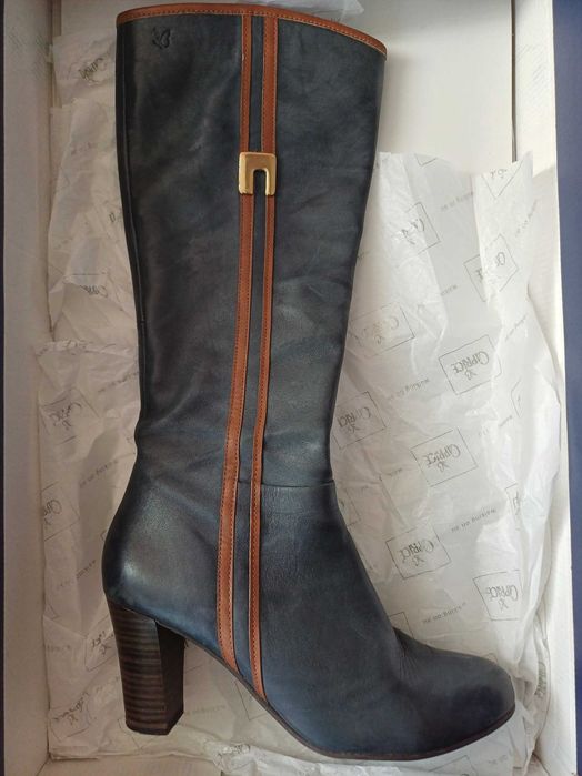 Ботуши Caprice,  сини ,естествена кожа, размер 4 1/2