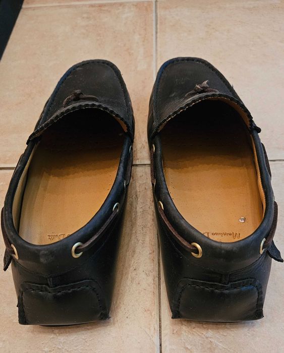 Massimo Dutti мъжки черни кожени мокасини нови