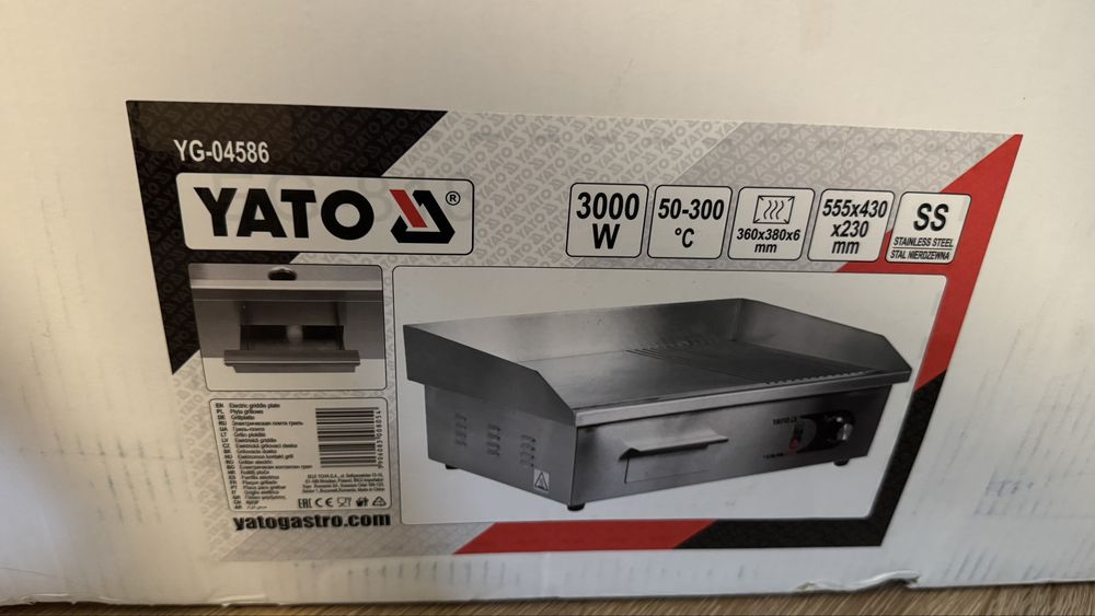 Професионален електрически грил плоча YATO YG-04586, 3000W (неръждавейка)