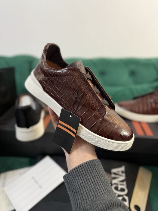 Adidasi Zegna piele naturala 100% Full Box Premium colectie noua