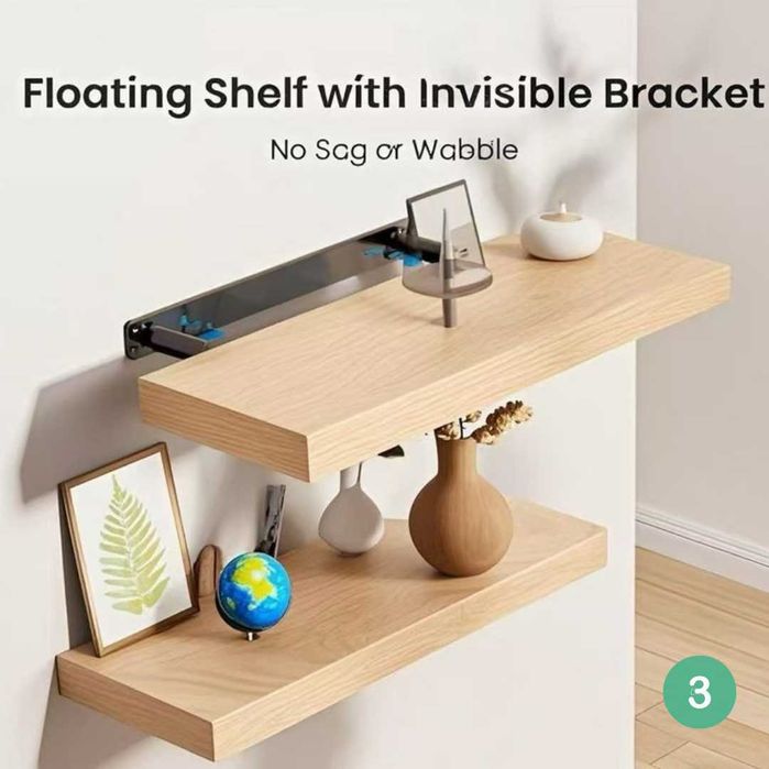 Полка настенная для книг ифото навесная декоративная полки парящие 3шт