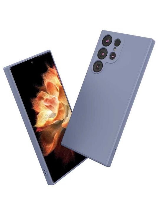 Husa Foluu din silicon pentru Samsung Galaxy S23 Ultra, culoare Gri.