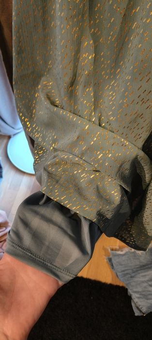 Rochie H&M verde cu auriu XL