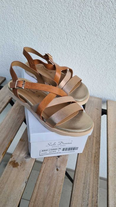 Sandale noi BENVENUTI Solo Donna, mărimea 36, Maro & Nude