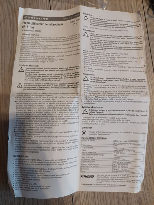 Vand Preamplificator Microfon MCLelland BP-1 Plus