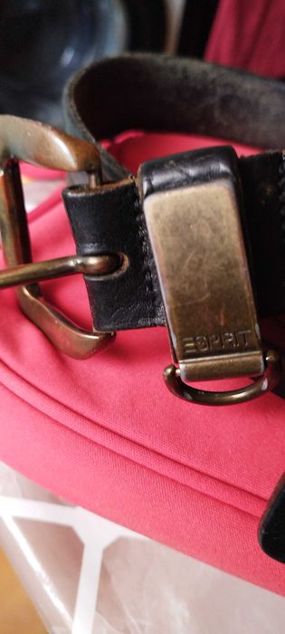 Curea neagra, groasa, unisex marimea: 85! Piele naturala cu mica uzura