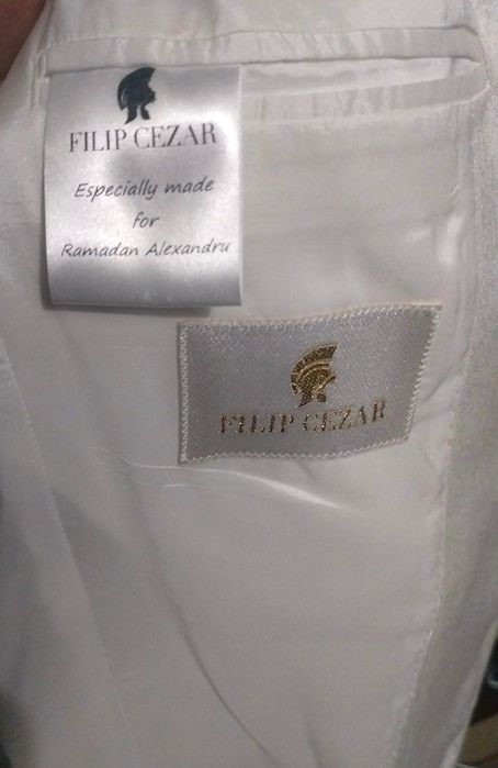 Set Lux Filip Cezar Sacou Brodat + Vestă – Stare Impecabilă (Bespoke)