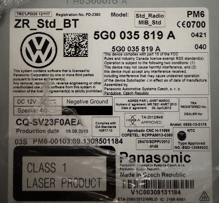 Navigatie / Unitate / Display VW Passat B8, Golf 7 : 3Q0035874B