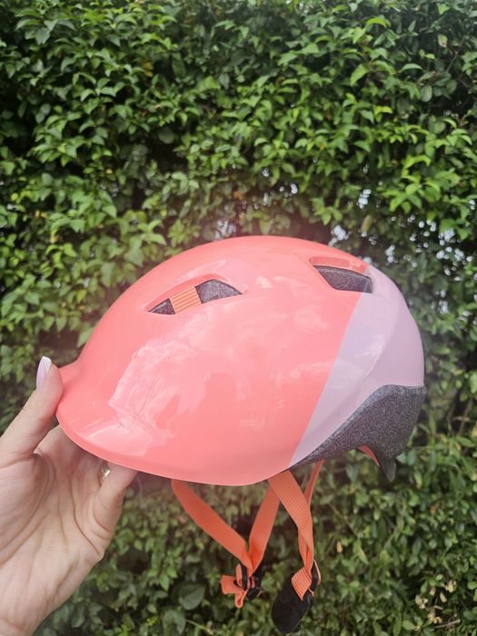 Cască bicicletă copii BTWIN 500 – roz – stare foarte bună