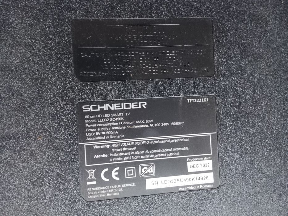 Vând Smart schnider 80 cm defect backligt