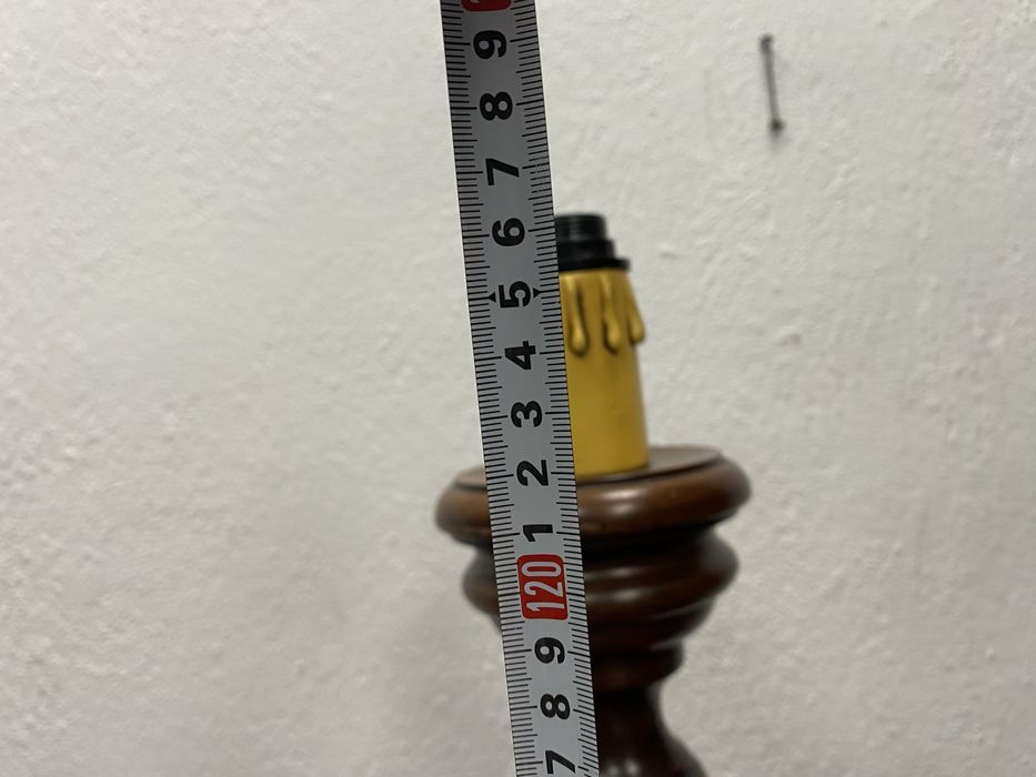 Стара френска лампа от дъб лампион