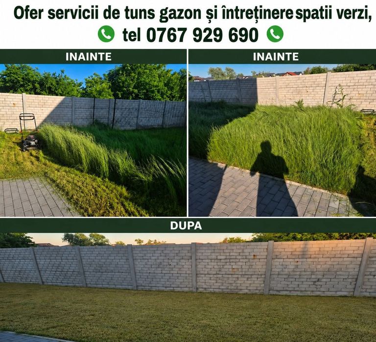 Ofer servicii de tuns gazon / iarba si intretinere spatii verzi