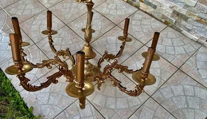Spectaculos candelabru francez-8 brate-bronz masiv d ore-Franta
