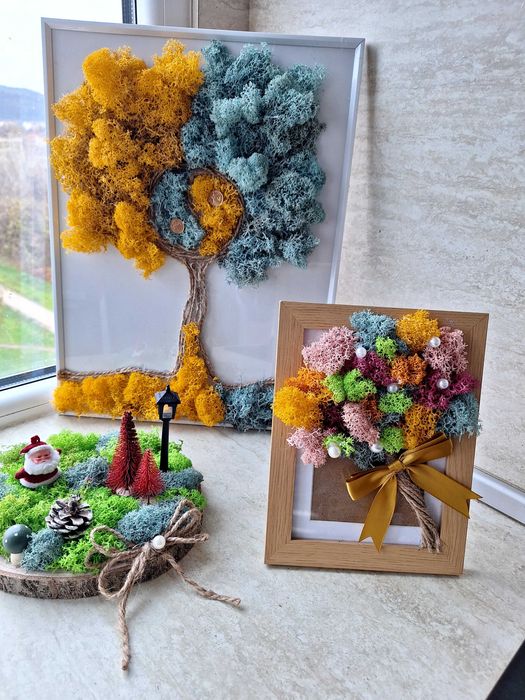 Изработка на картини / подаръчета за повод  от скандинавски мъх