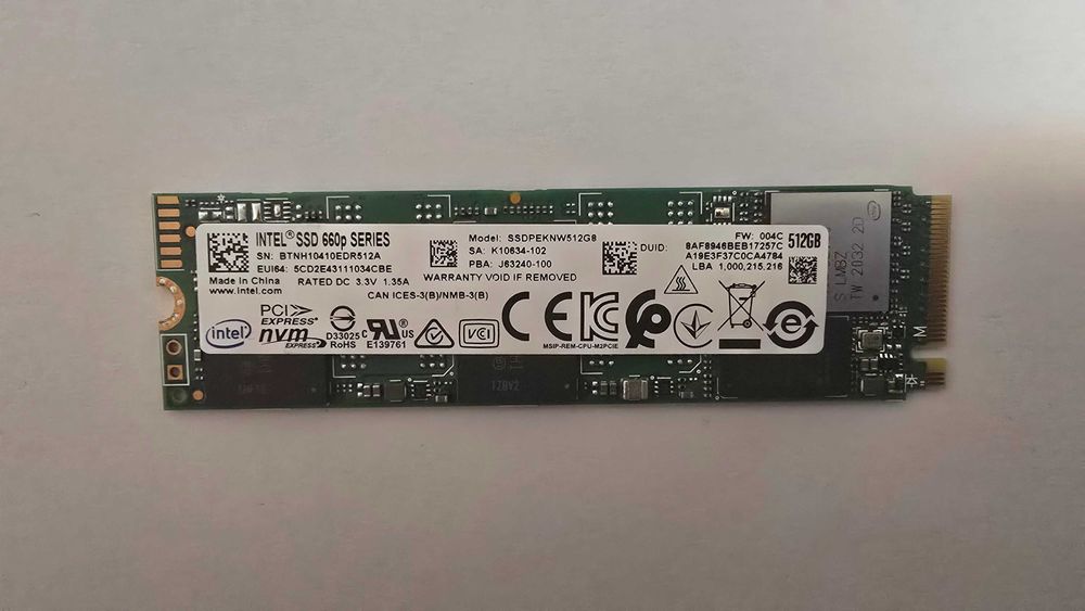 SSD Intel 660p 512GB M.2 2280 NVMe PCIe Gen3 x4 #51