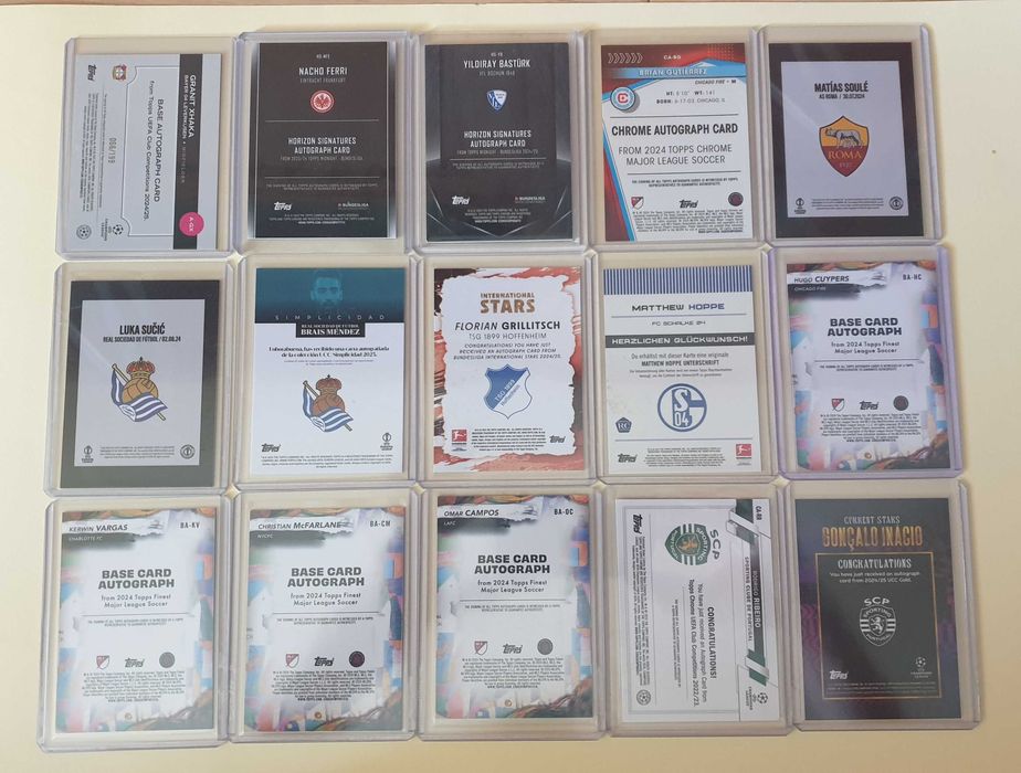 Карти с автографи и екипи на Topps & Panini (Autograph & Relic Cards)