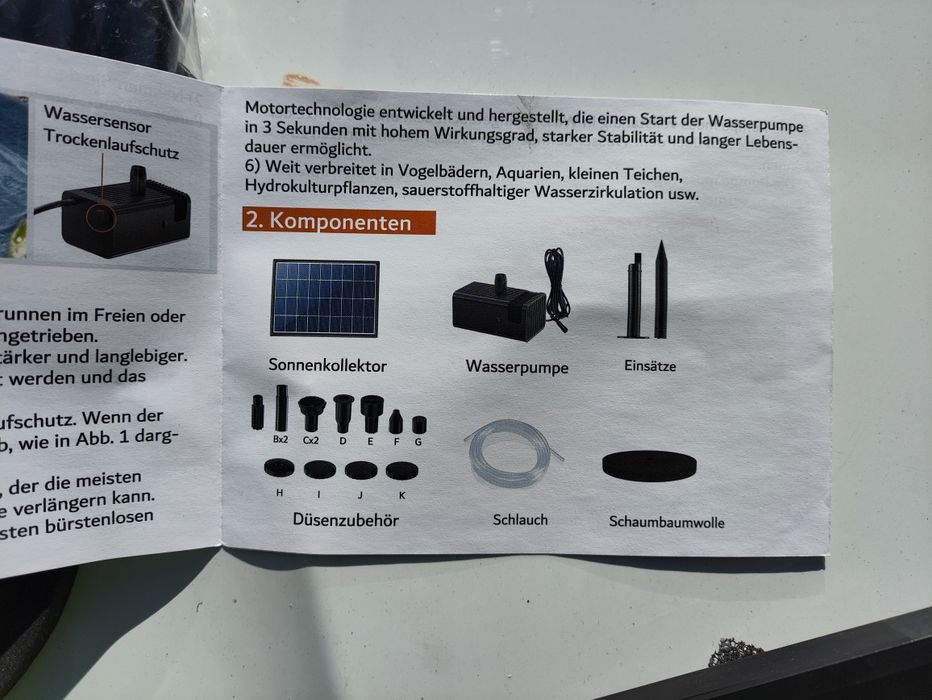 Pompa de apa solara pentru fantana, 7.5W, pentru gradina, iaz,