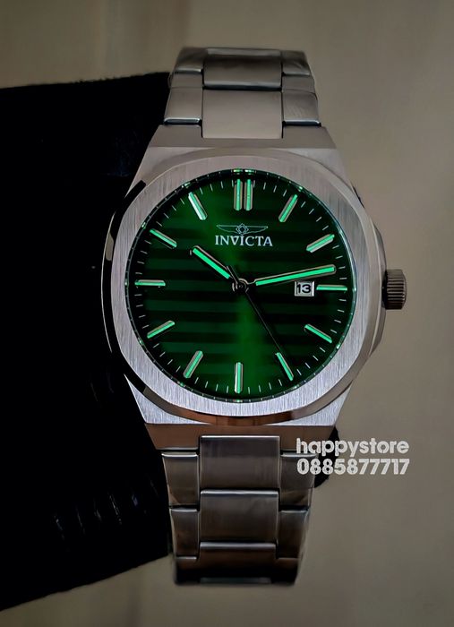 INVICTA Elite silver green dial 43 mm, Инвикта нов ръчен часовник