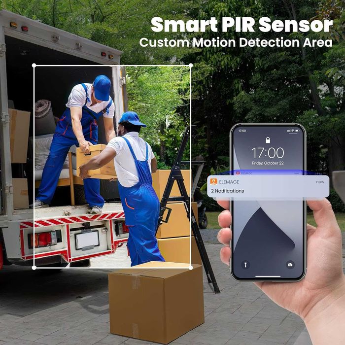 Външна камера със соларен панел и акумулаторна батерия Elemage PTZ