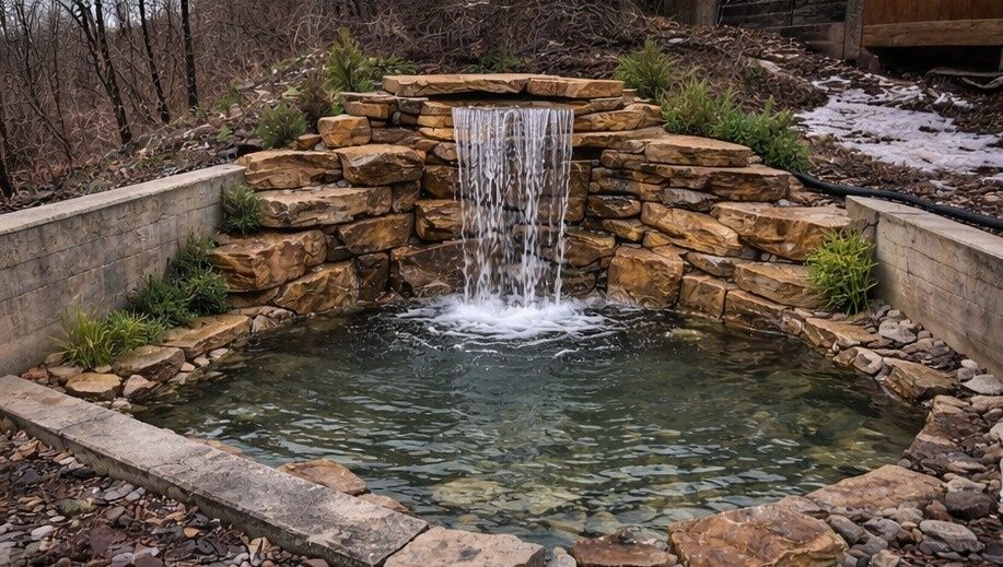 Водопады каскады пруды