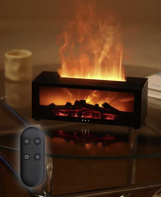 Премиум аромадиффузор «Камин» — эффект огня, RGB свет и пульт