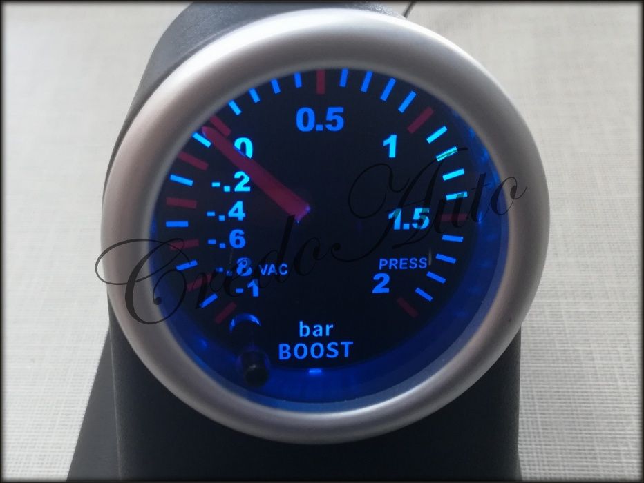 Промо!Буустметър RGB! Турбо Измервателен уред 12V Опушен BoostMeter
