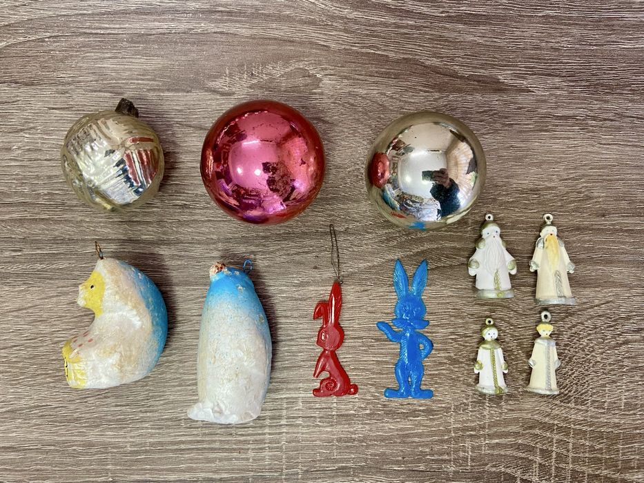 Винтидж съветски коледни играчки за елха