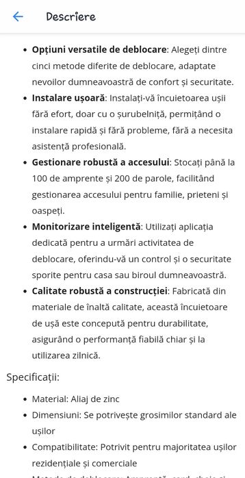 Încuietoare inteligenta