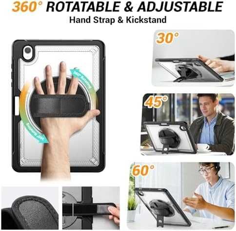 Нов Прозрачен калъф Galaxy Tab 10.9/11 360° стойка, държач за писалка