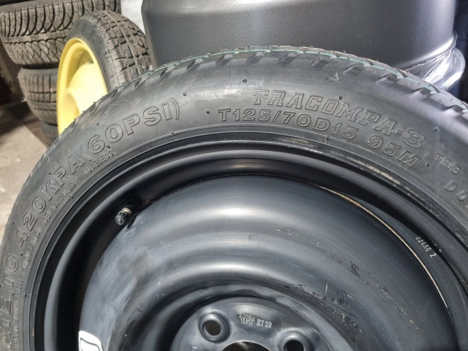 Roata rezerva Slim 4x100 R15 T125/70/R15 Bridgestone Opel/Dacia/Renault ET 39
