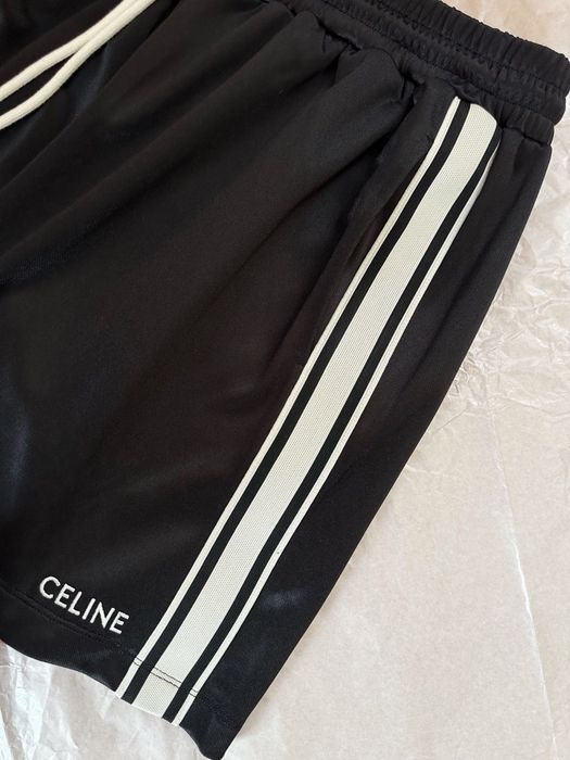 CELINE Черни мъжки шорти с бели ленти размер M