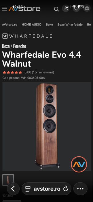 Boxe Wharfedale Evo 4.4/200W/3Cai/Impecabile Ca Noi