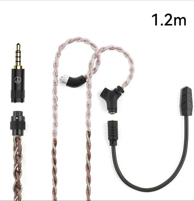 Кабель TRN RedChain Plus Gramr 3,5 с съемным микрофоном  1.2м и 2м KZ