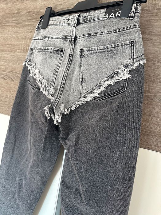 Ефектни сиви дънки р-р 34