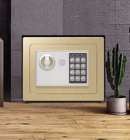 Mini сейф / Uy va ofis / Kod + Kalit / Metall / Barmoq izi / Smart